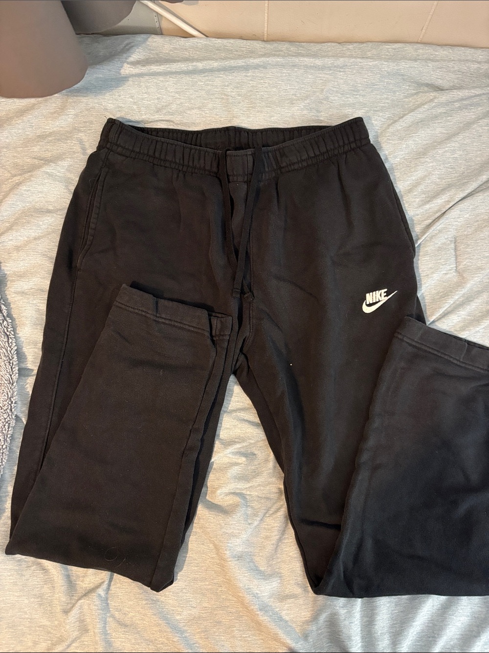 Nike Black Jogger Sweatpants with White Swoosh Logo